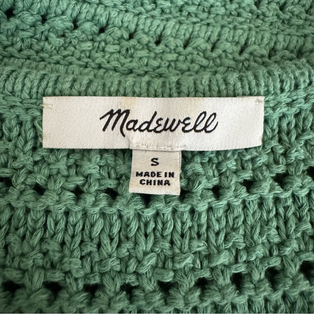 Madewell Sage Green Crochet Tank Top, S - Picture 7 of 12
